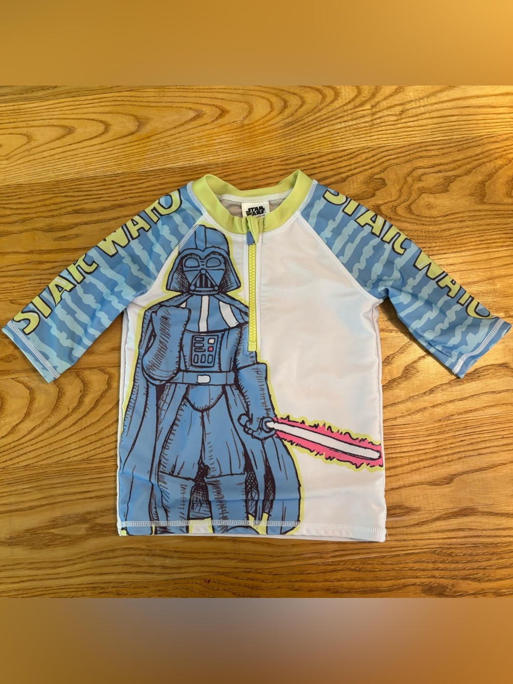 Star Wars Darth Vader Half-Zip Rash Guard Kids Blue and White
